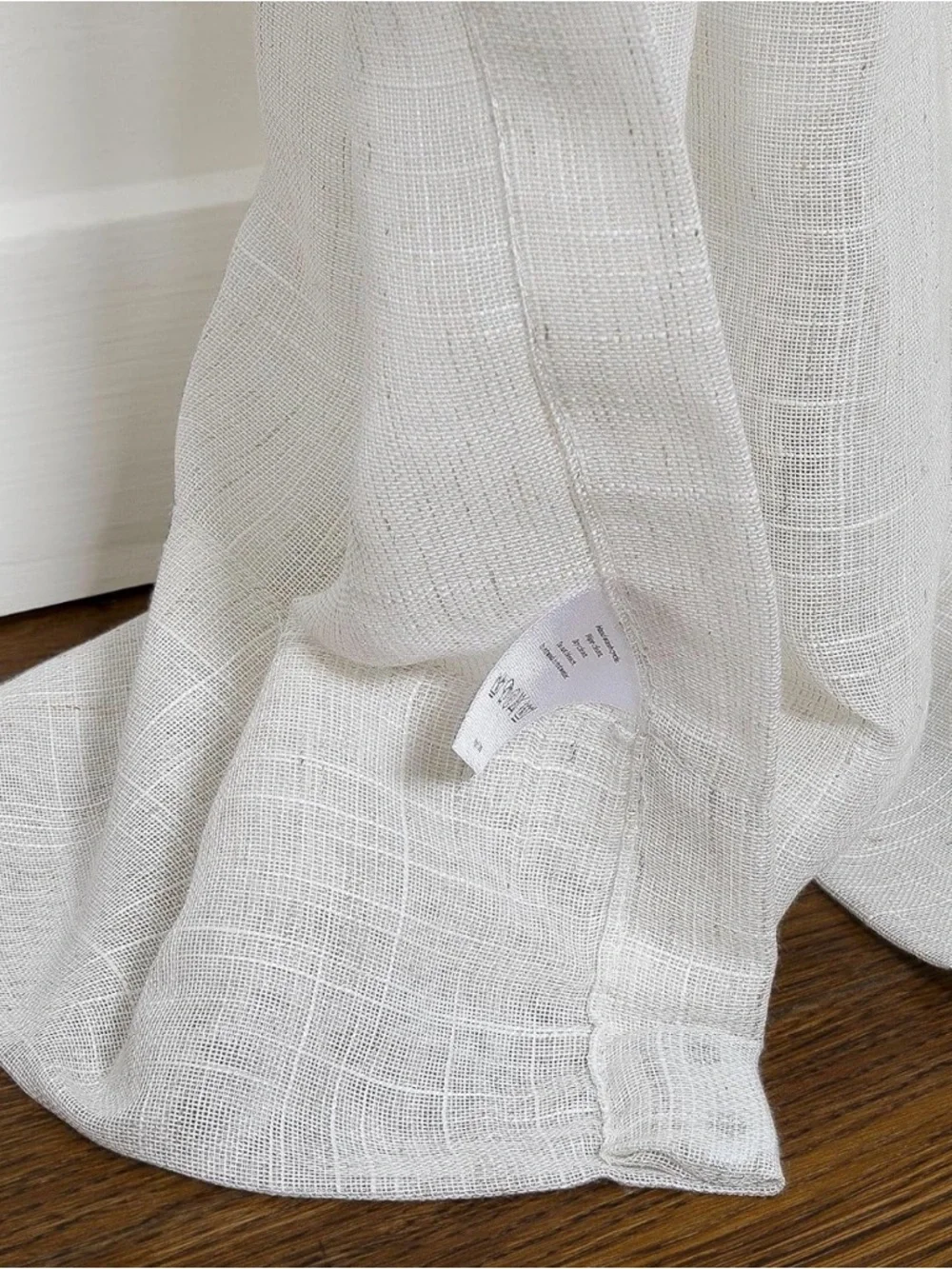 Twopages NEUTRAL Linen Pinch-Pleat Sheer Curtains in “Natural White” 52”x102”